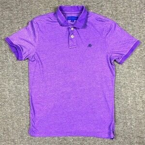 Y2K Aéropostale Polo Shirt Mens M Purple Short Sleeve Solid Logo Button Vintage